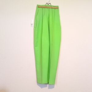 Topshop High Rise Lime Green Trousers Sz 2